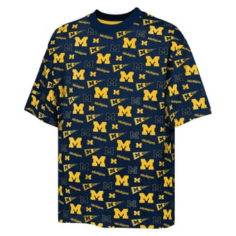 Youth Outerstuff Navy Michigan Wolverines Scramble All Over Print T-Shirt