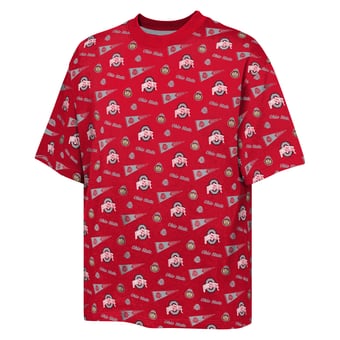 Youth Outerstuff Scarlet Ohio State Buckeyes Scramble All Over Print T-Shirt