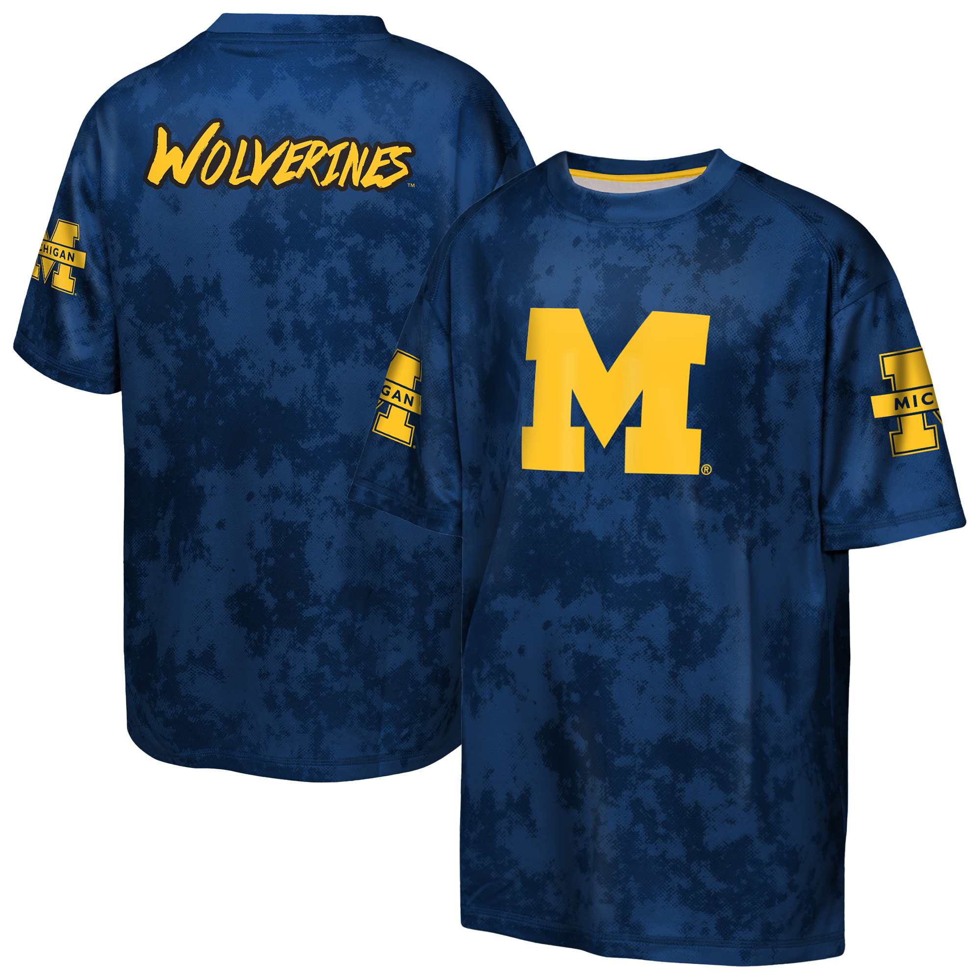 Youth Outerstuff  Navy Michigan Wolverines Off-Side Sublimated T-Shirt