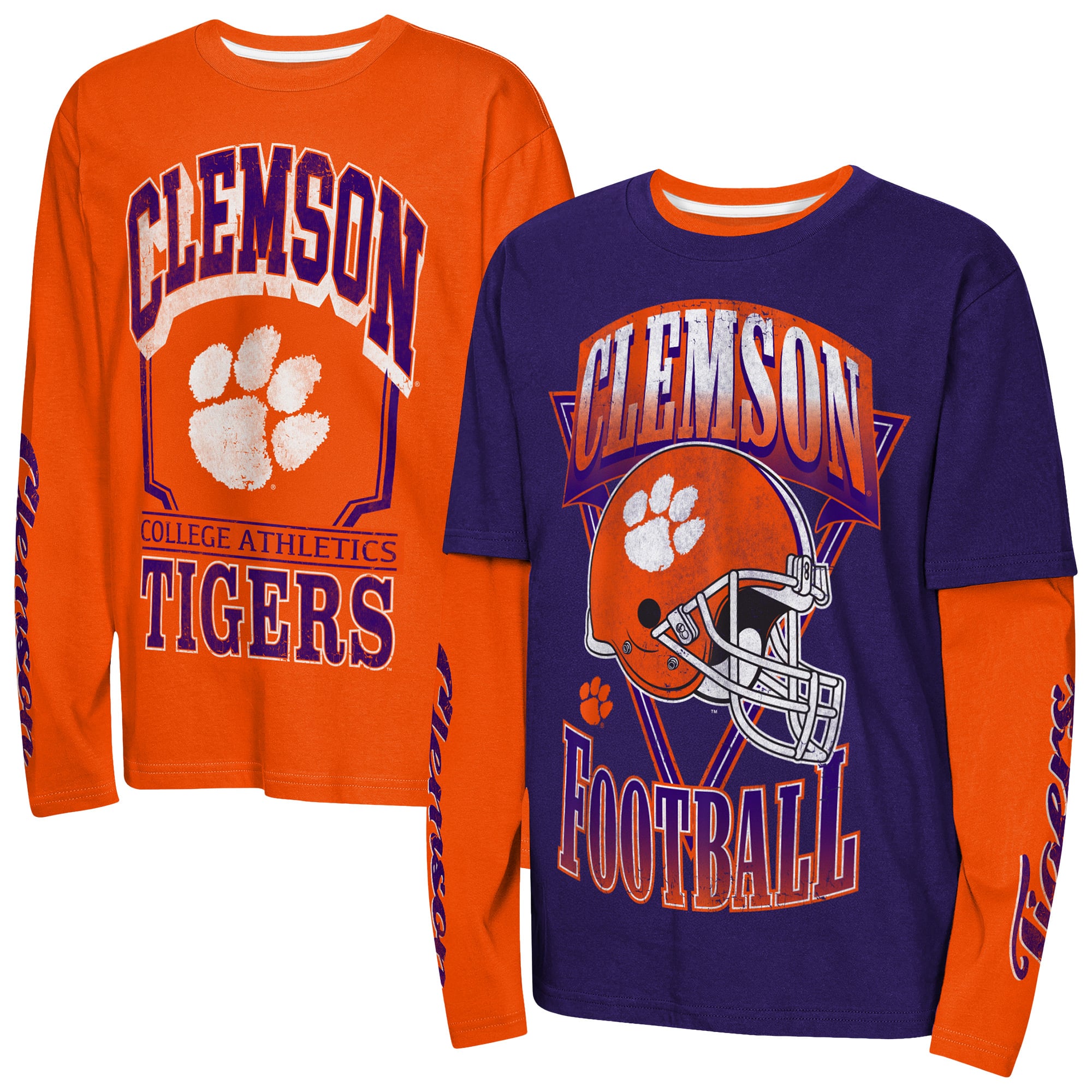 Youth Outerstuff  Purple Clemson Tigers The Mix 3-in-1 Combo T-Shirt Set