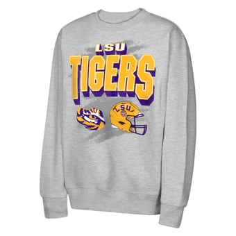 Youth Outerstuff  Heather Gray LSU Tigers Wild Card Fleece Sweatshirt