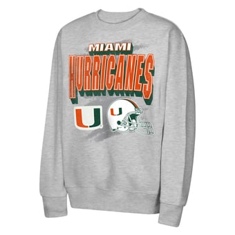 Youth Outerstuff  Heather Gray Miami Hurricanes Wild Card Fleece Sweatshirt
