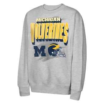 Youth Outerstuff  Heather Gray Michigan Wolverines Wild Card Fleece Sweatshirt