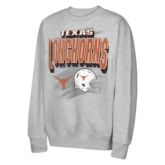 Youth Outerstuff  Heather Gray Texas Longhorns Wild Card Fleece Sweatshirt
