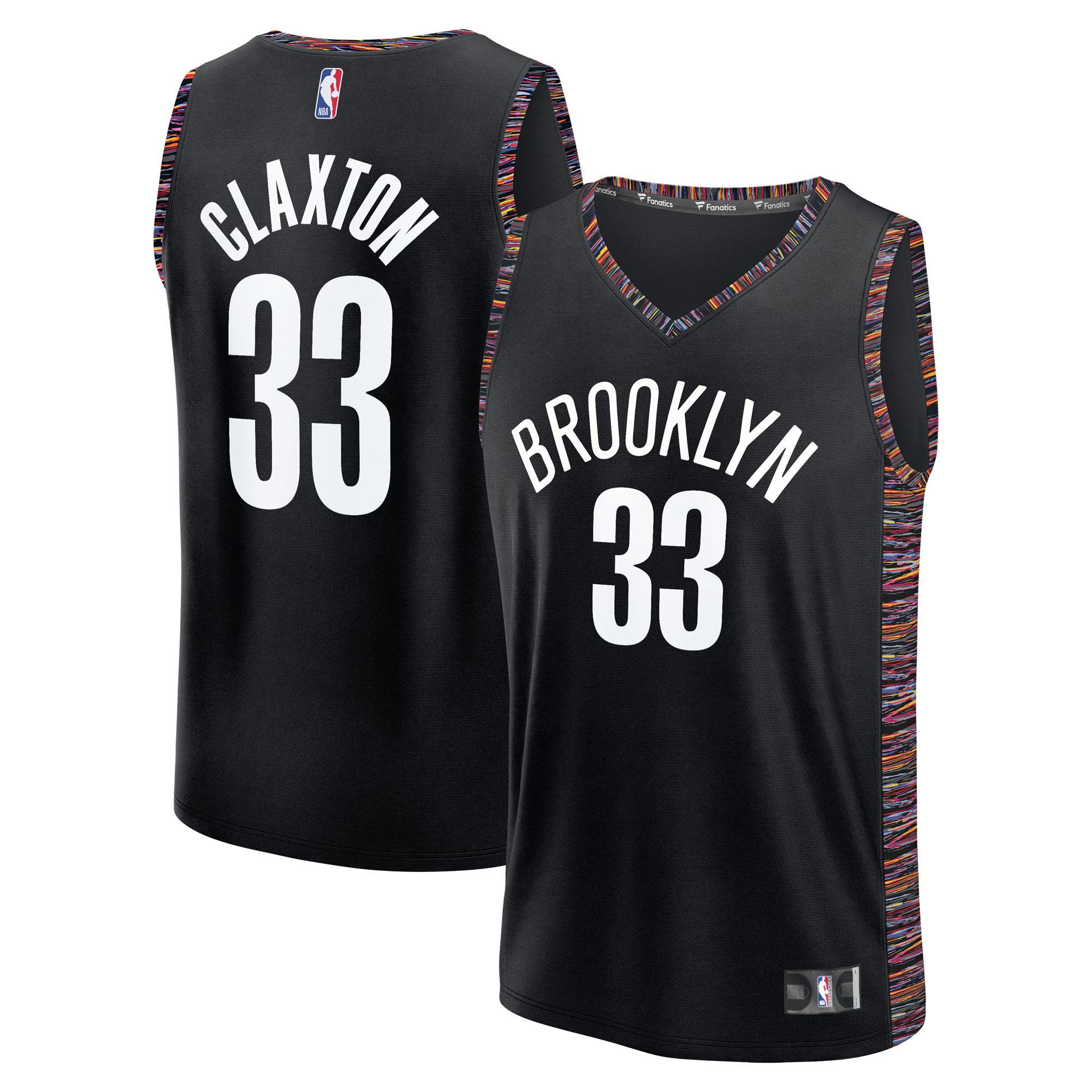 Men's Fanatics Nic Claxton Black Brooklyn Nets 2025/26 City Edition Fast Break Jersey