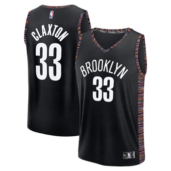 Youth Fanatics Nic Claxton Black Brooklyn Nets Fast Break Jersey - City Edition