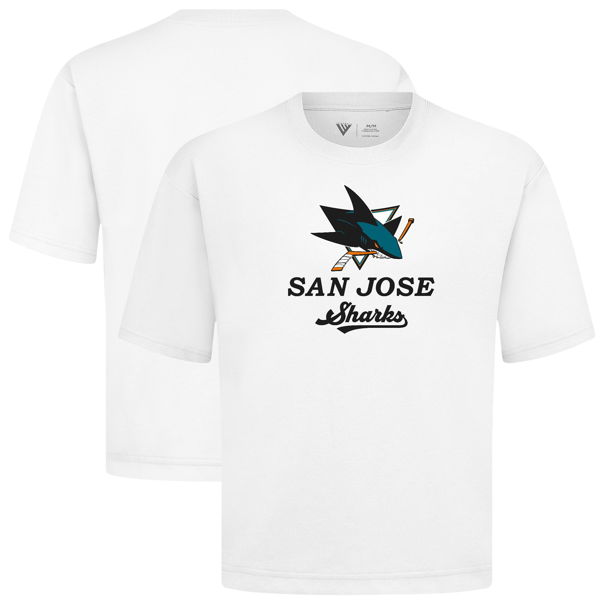 Men’s Levelwear White San Jose Sharks Team Surge Luxe Signature Knit T-Shirt Men’s Levelwear White San Jose Sharks Team Surge Luxe Signature Knit T-Shirt