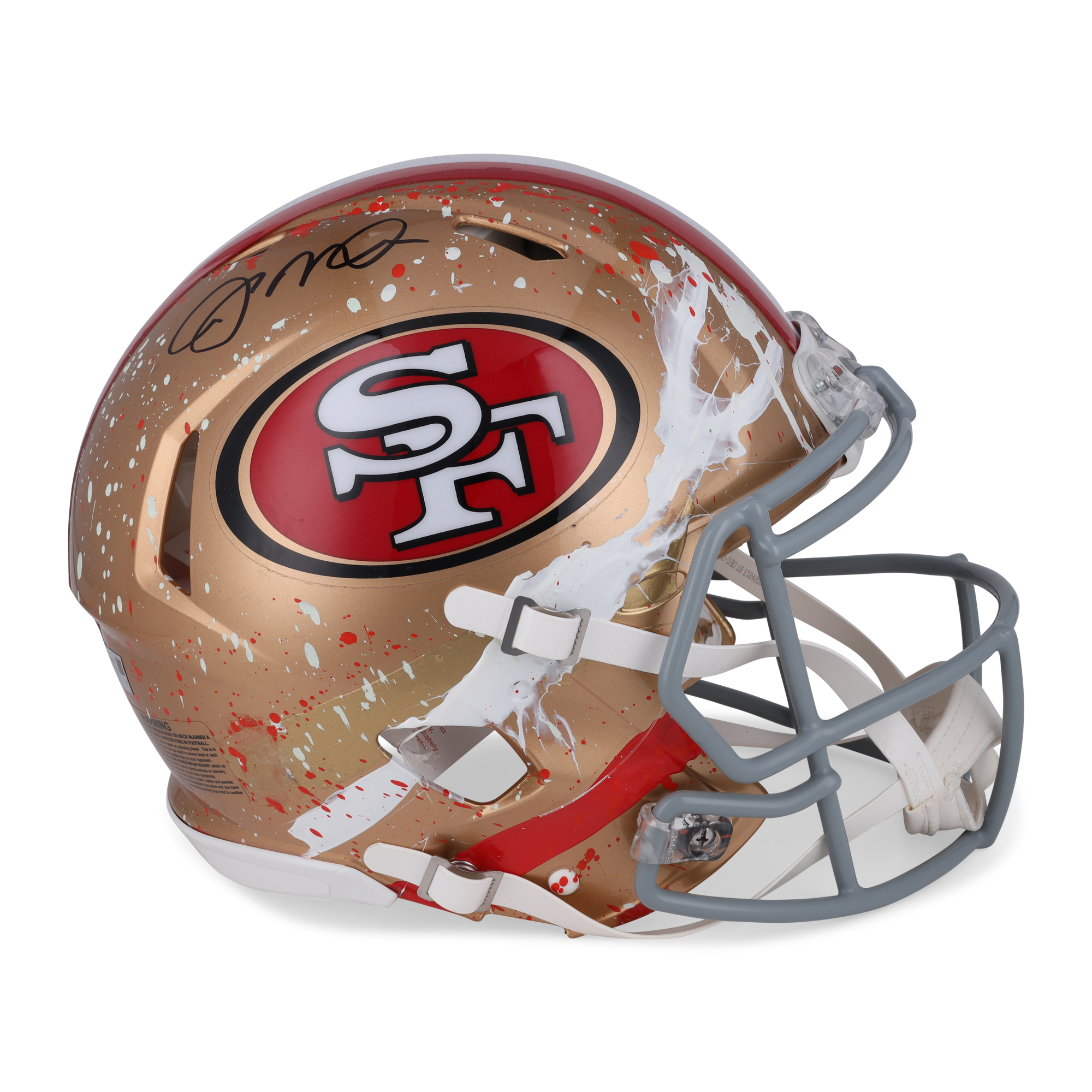 Joe Montana San Francisco 49ers Autographed Riddell Speed Authentic Helmet - Art by King Saladeen - Limited Edition #1/1 - WN55915771