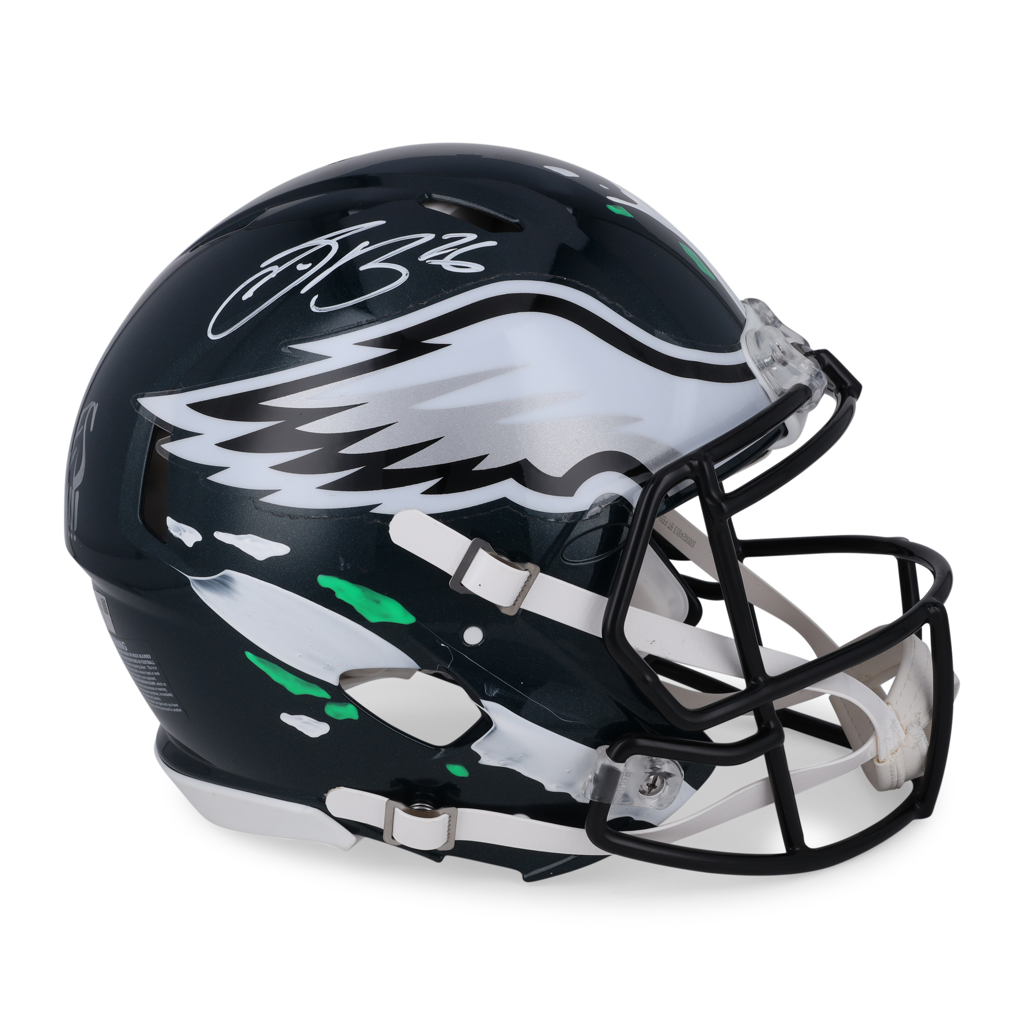 Saquon Barkley Philadelphia Eagles Autographed Riddell Speed Authentic Helmet - Art by King Saladeen - Limited Edition #1/1 - WN55915783