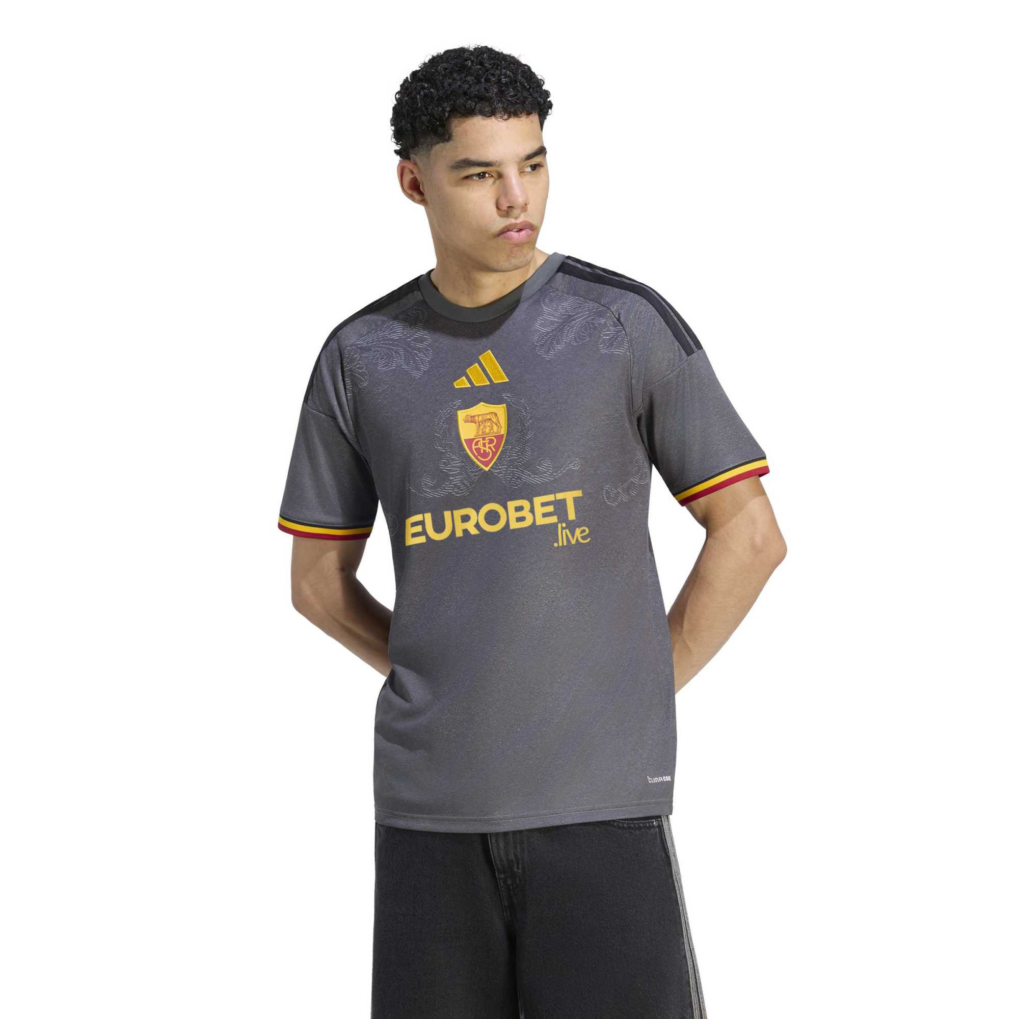 Men's adidas Gray AS Roma 2026/27 Third Replica Jersey