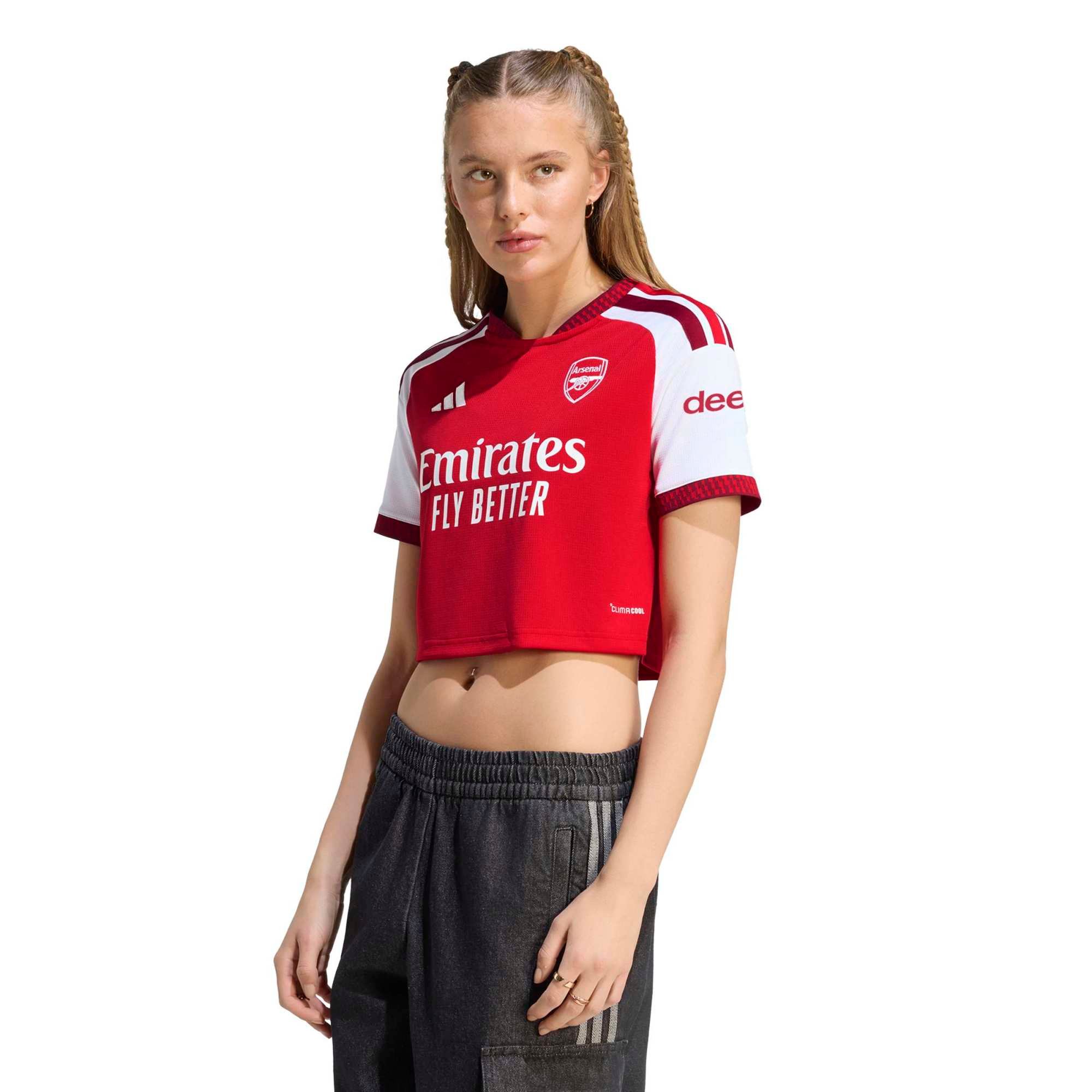 Women's adidas Red Arsenal 2026/27 Home Cropped Replica Jersey