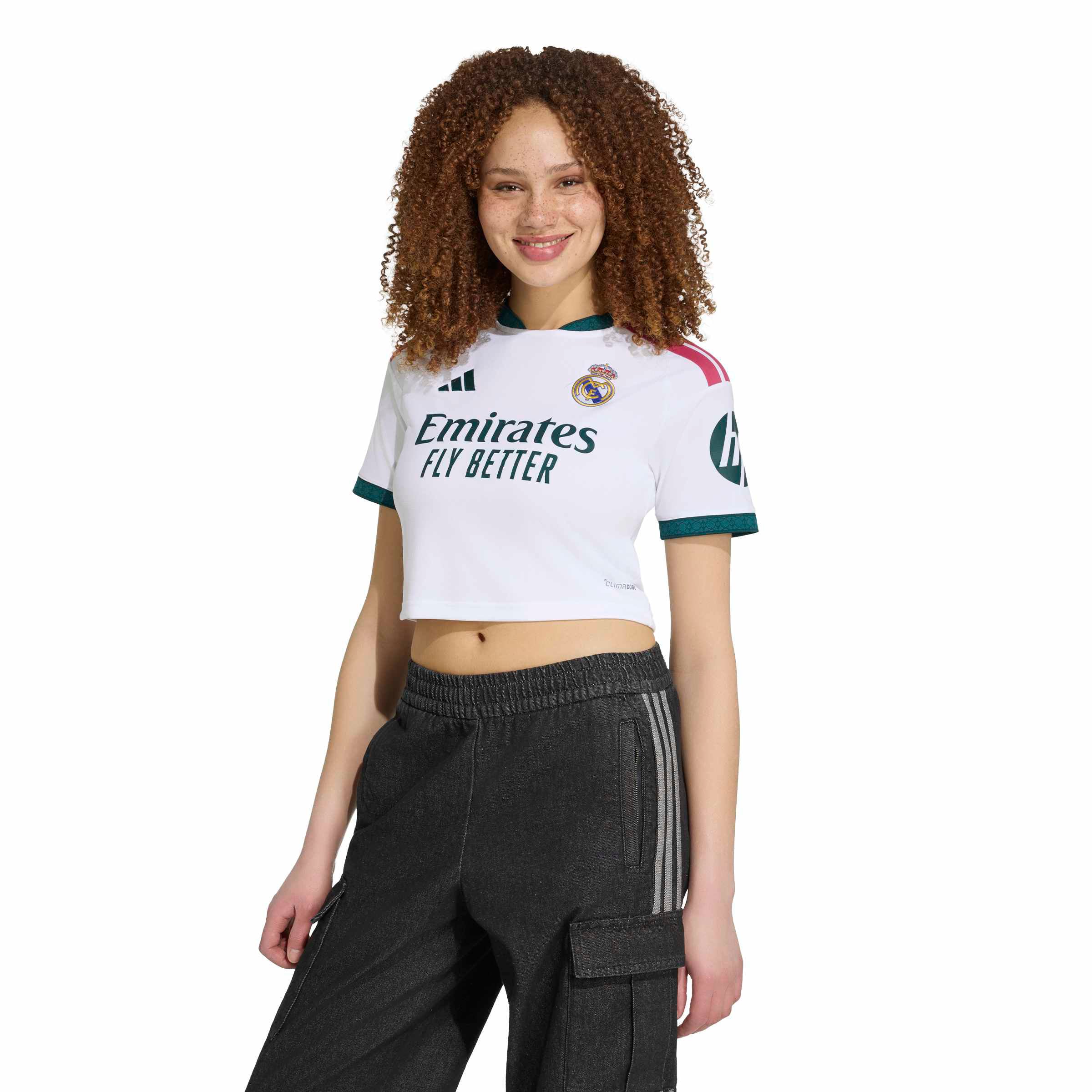 Women's adidas White Real Madrid 2026/27 Home Cropped Replica Jersey