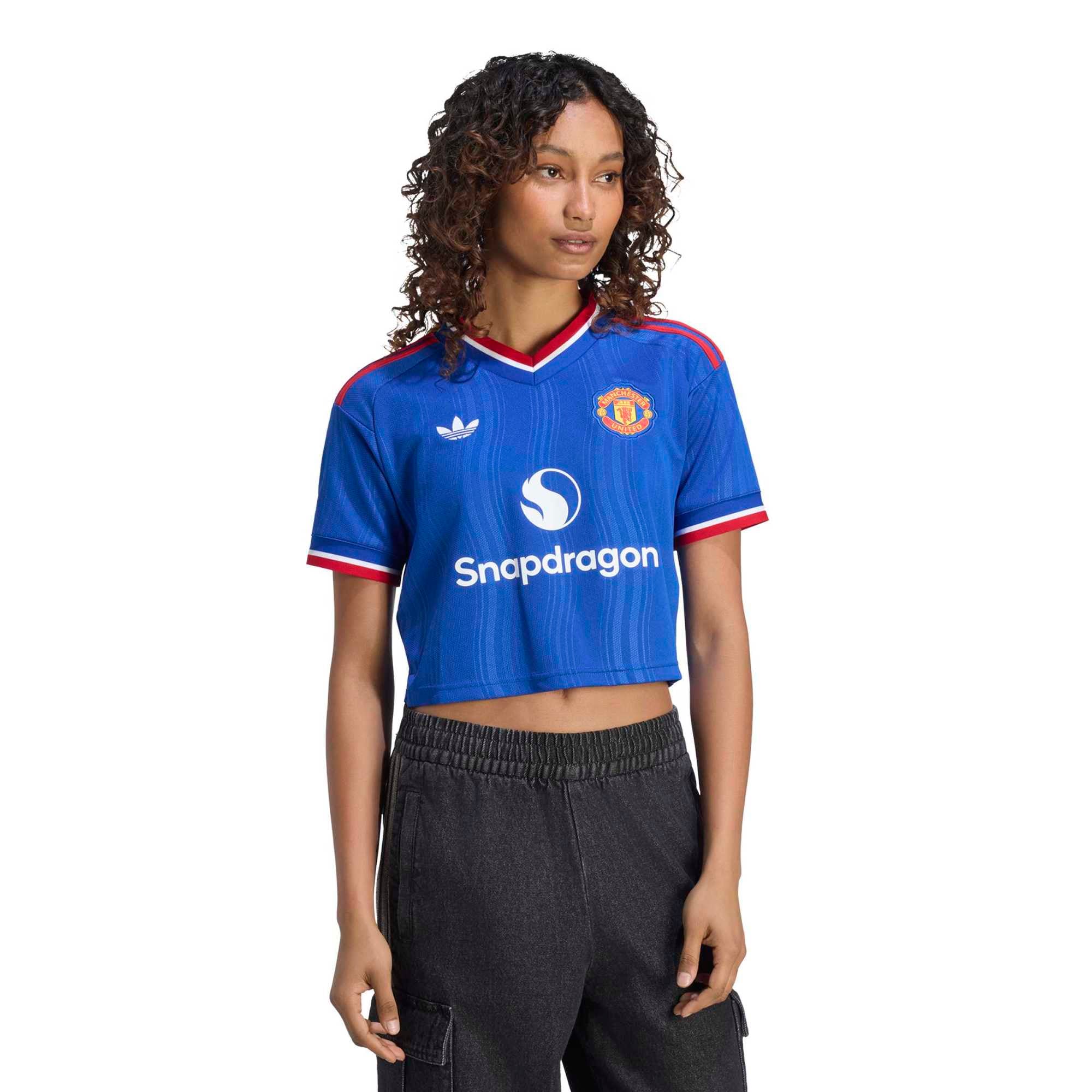 Women's adidas Royal Manchester United 2026/27 Away Cropped Replica Jersey