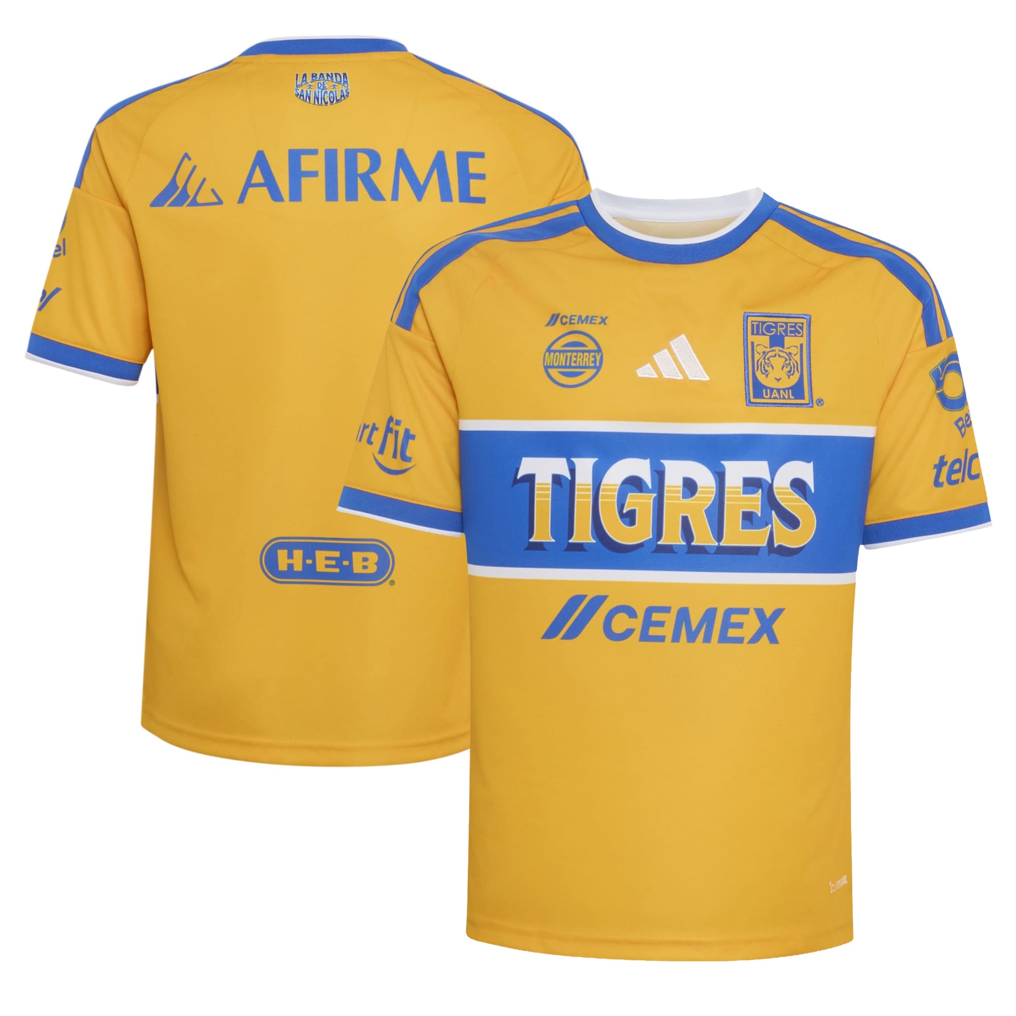 Youth adidas  Gold Tigres UANL 2026/27 Home Replica Jersey
