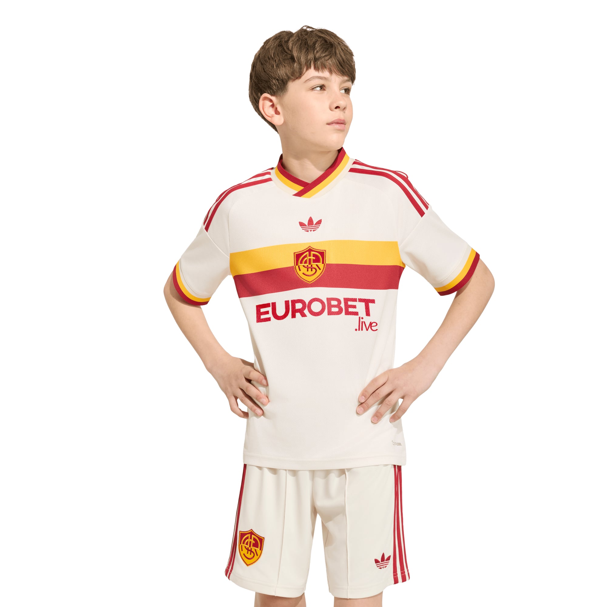 Youth adidas White AS Roma 2026/27 Away Replica Jersey