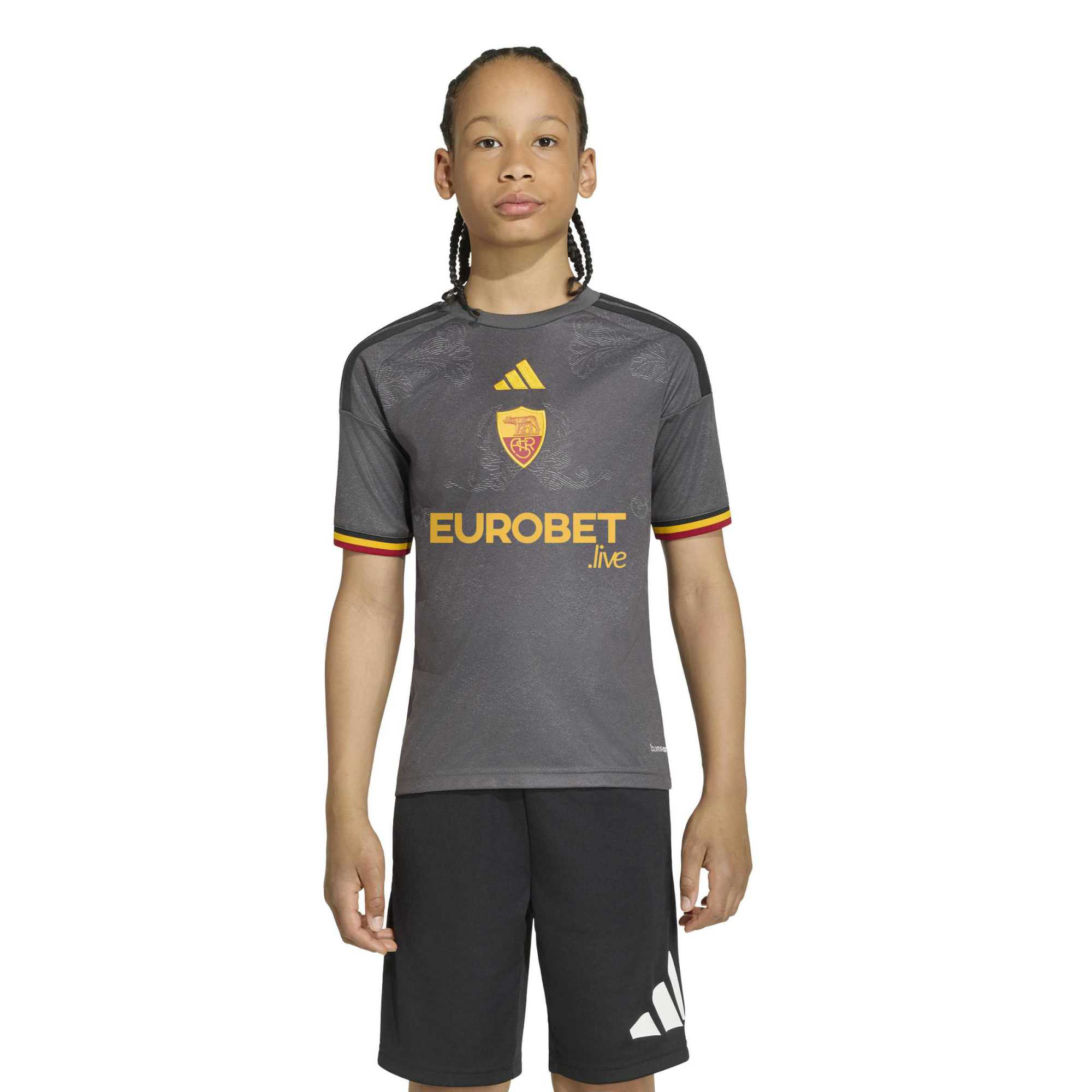 Youth adidas Gray AS Roma 2026/27 Third Replica Jersey