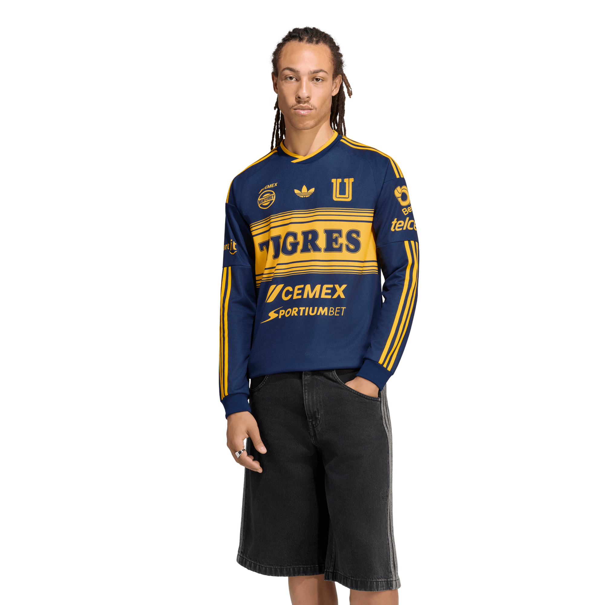 Men's adidas Navy Tigres UANL 2026/27 Away Replica Long Sleeve Jersey
