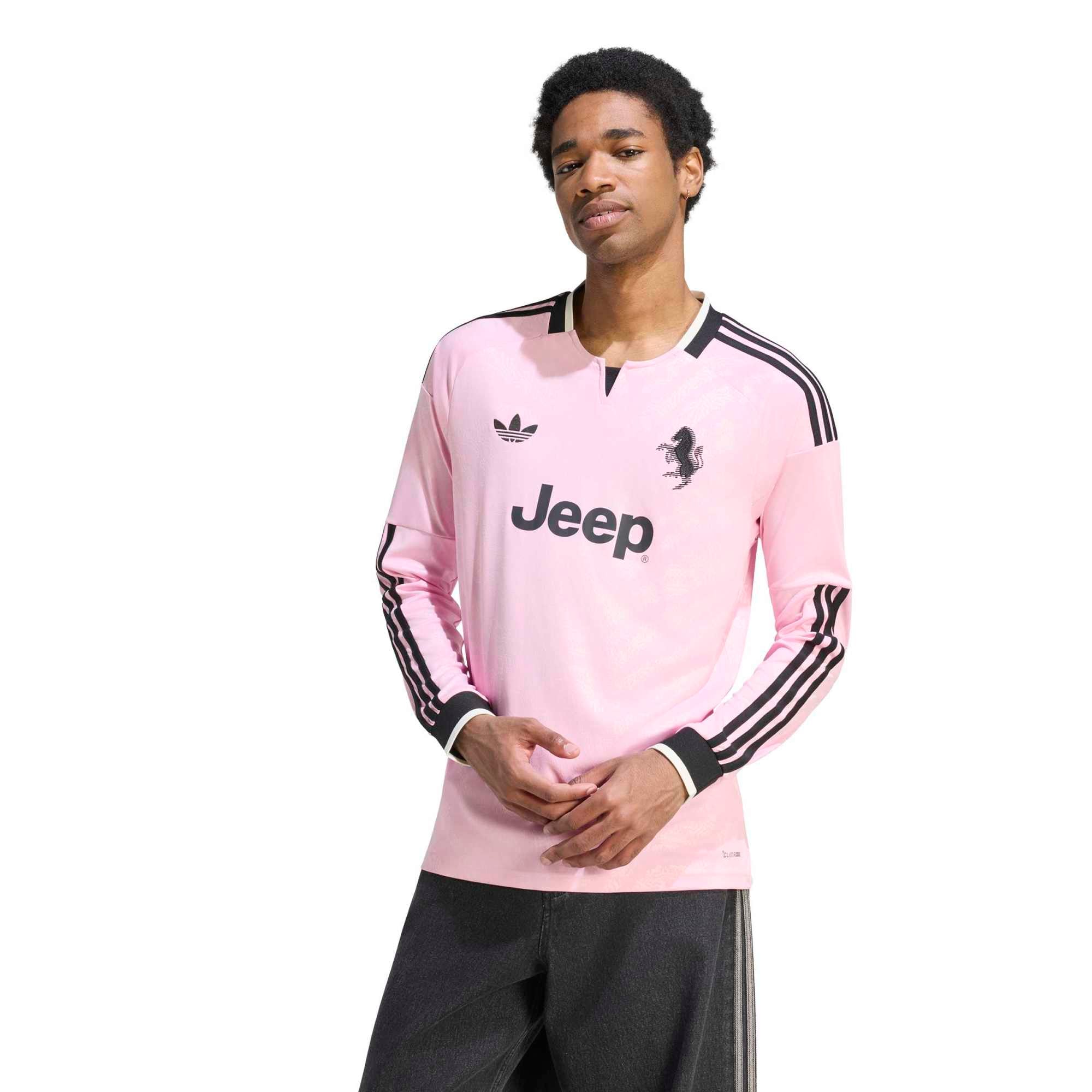Men's adidas Pink Juventus 2026/27 Away Replica Long Sleeve Jersey