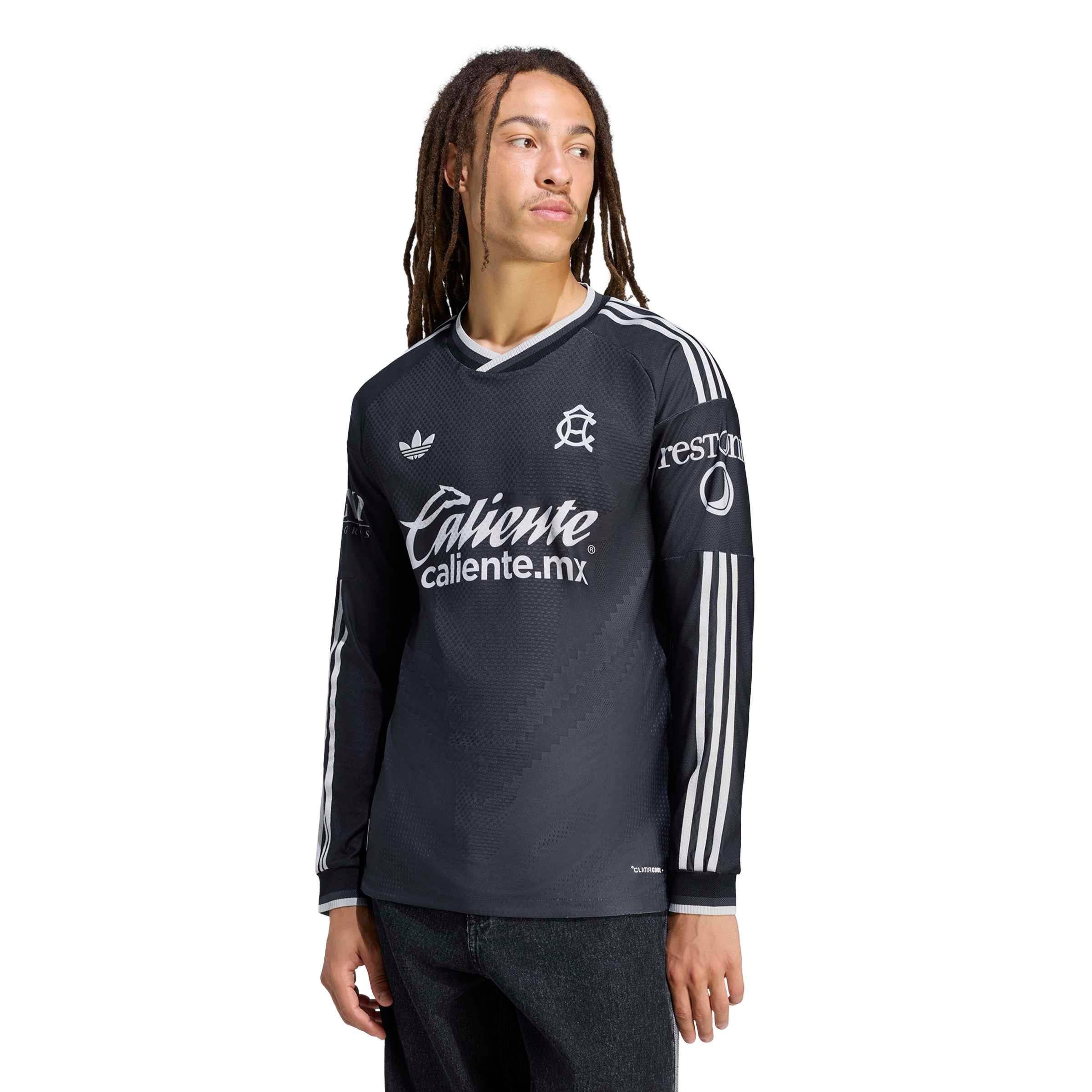 Men's adidas Black Club America 2026/27 Away On-Field Authentic Long Sleeve Jersey