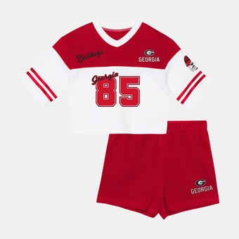 Girls Preschool Outerstuff  Red/White Georgia Bulldogs Cutest Player V-Neck T-Shirt & Shorts Set