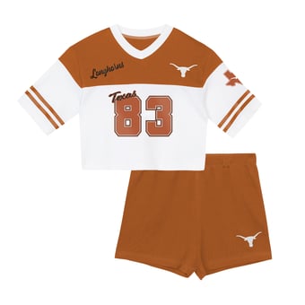 Girls Preschool Outerstuff  Texas Orange/White Texas Longhorns Cutest Player V-Neck T-Shirt & Shorts Set