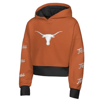 Girls Youth Outerstuff Texas Orange Texas Longhorns Fair Catch Poly Fleece Hoodie