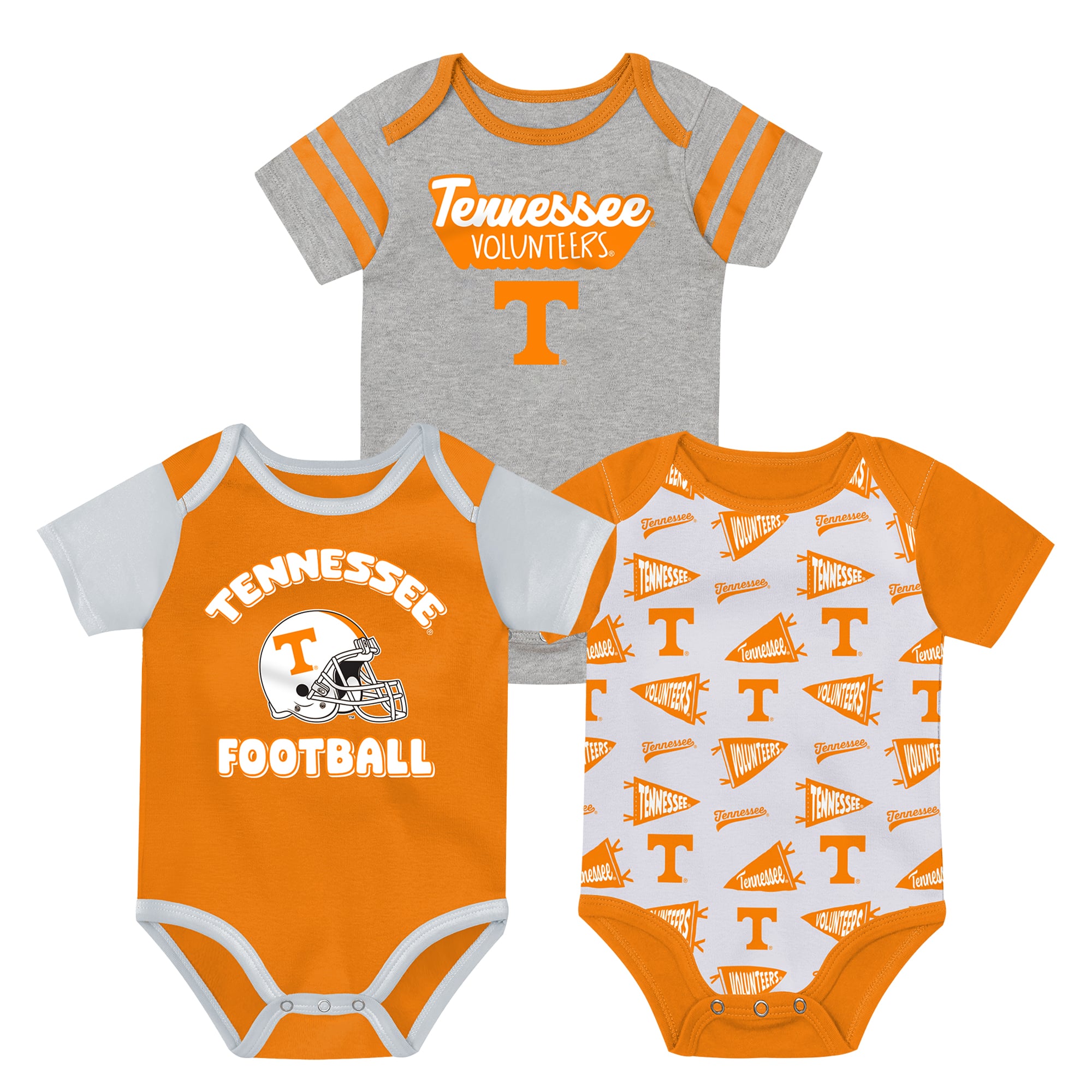 Infant Outerstuff Tennessee Orange/White/Gray Tennessee Volunteers Star Player Three-Piece Bodysuit Set