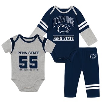 Infant Outerstuff Penn State Nittany Lions Double Up Three-Piece Bodysuits & Pants Set
