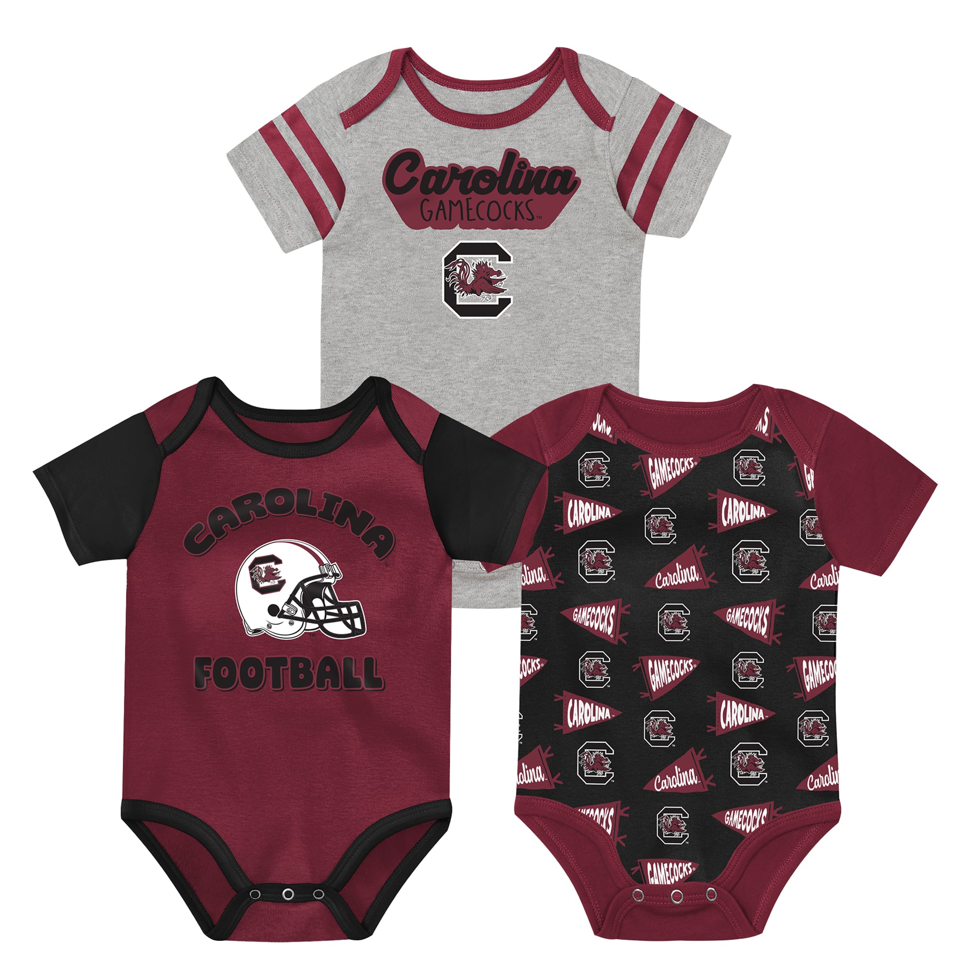 Newborn Outerstuff  Burgundy South Carolina Gamecocks Star Player Three-Piece Bodysuit Set