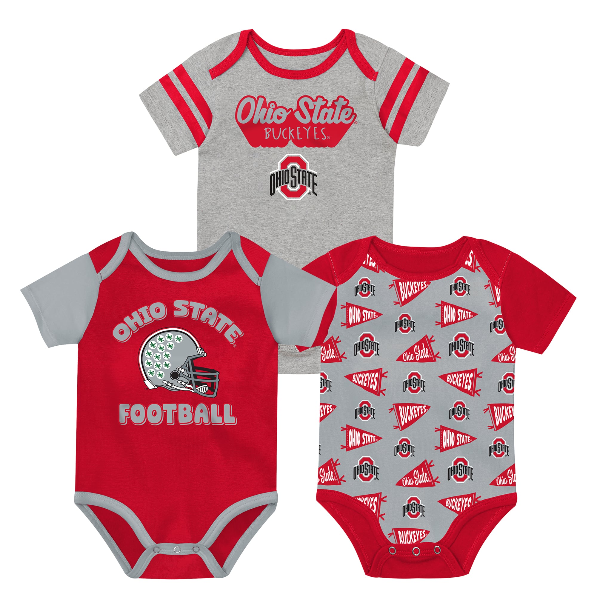 Newborn Outerstuff Red Ohio State Buckeyes Star Player Three-Piece Bodysuit Set