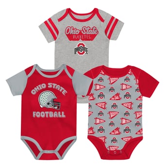 Newborn Outerstuff  Red Ohio State Buckeyes Star Player Three-Piece Bodysuit Set