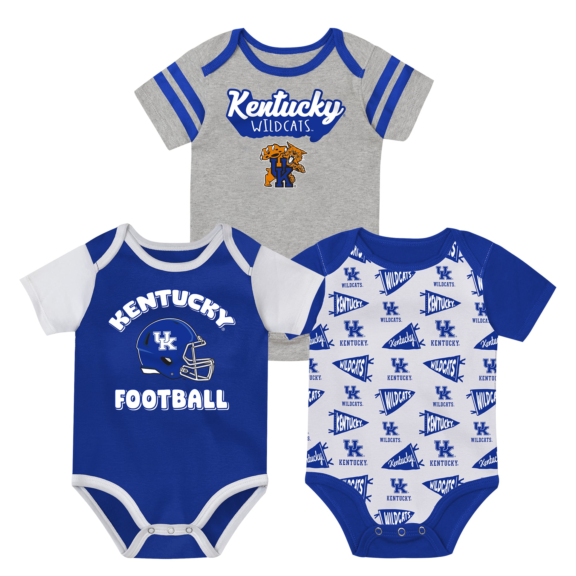 Newborn Outerstuff  Royal Kentucky Wildcats Star Player Three-Piece Bodysuit Set