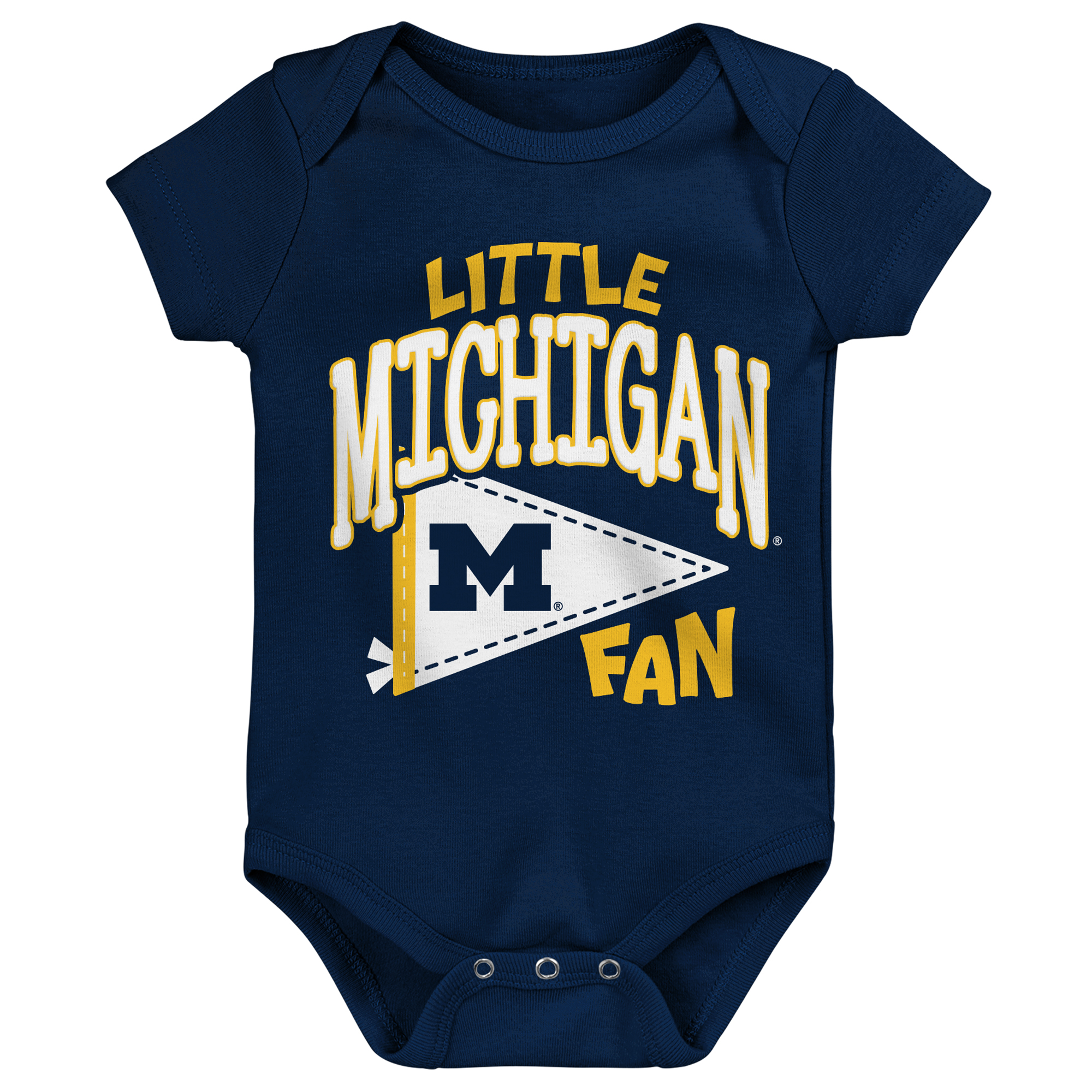 Newborn Outerstuff Navy Michigan Wolverines Little Banner Bodysuit