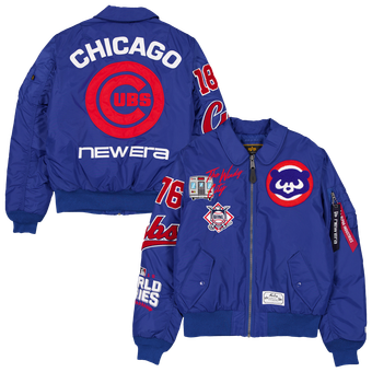 Men's New Era x Alpha Industries Royal Chicago Cubs MA-1 Full-Zip Bomber Jacket