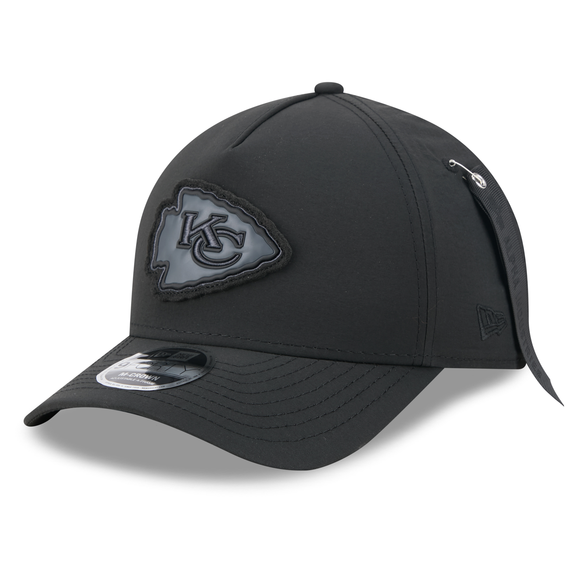 Men's New Era x Alpha Industries Black Kansas City Chiefs A-Frame 9FORTY Adjustable Hat
