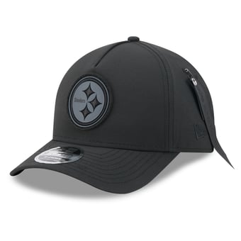 Men's New Era x Alpha Industries Black Pittsburgh Steelers A-Frame 9FORTY Adjustable Hat