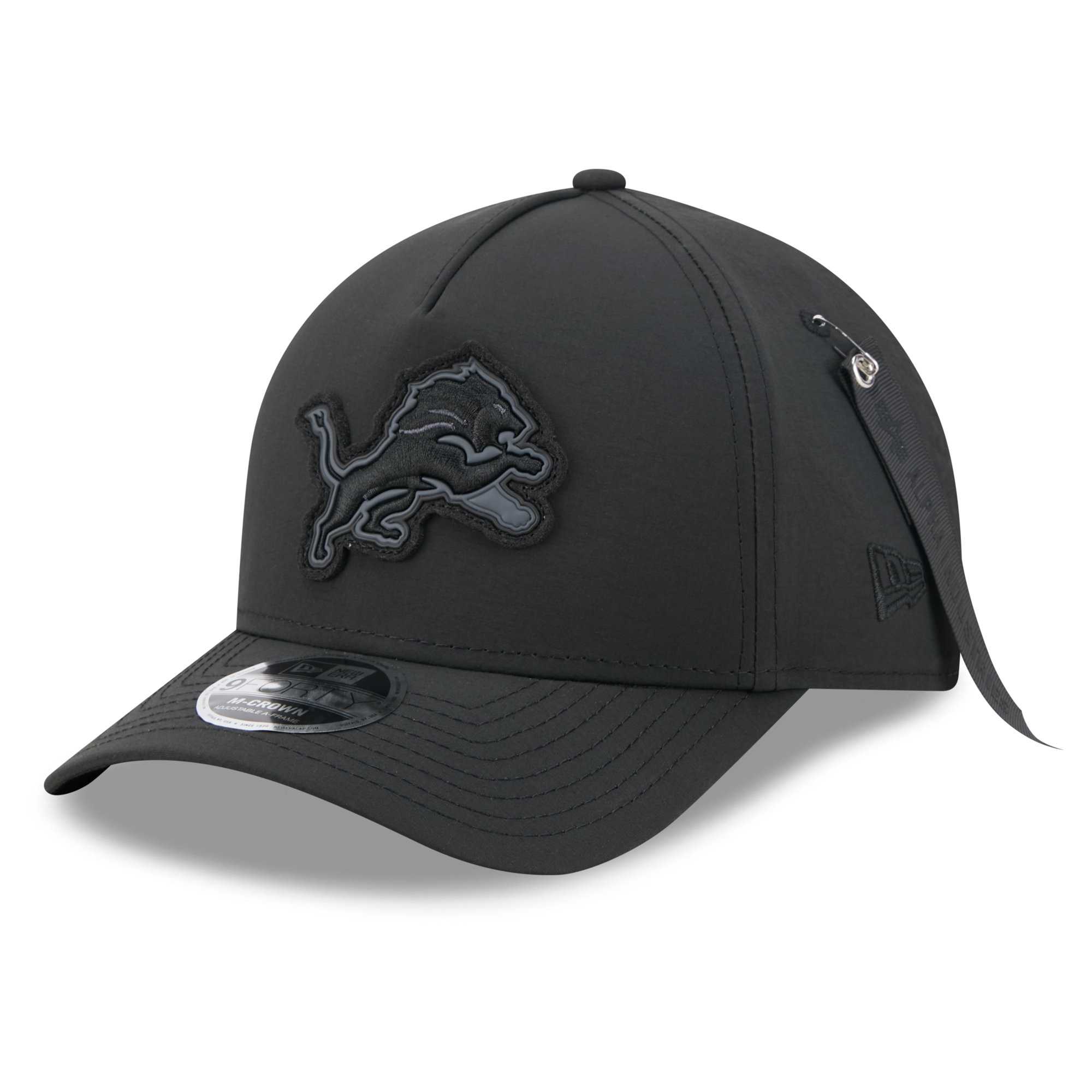 Men's New Era x Alpha Industries Black Detroit Lions A-Frame 9FORTY Adjustable Hat