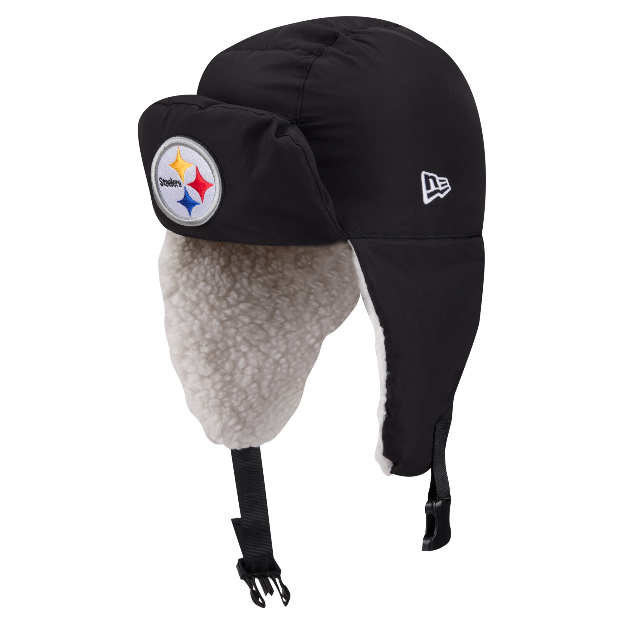 Men's New Era x Alpha Industries  Black Pittsburgh Steelers Puffer Quilted Trapper Hat