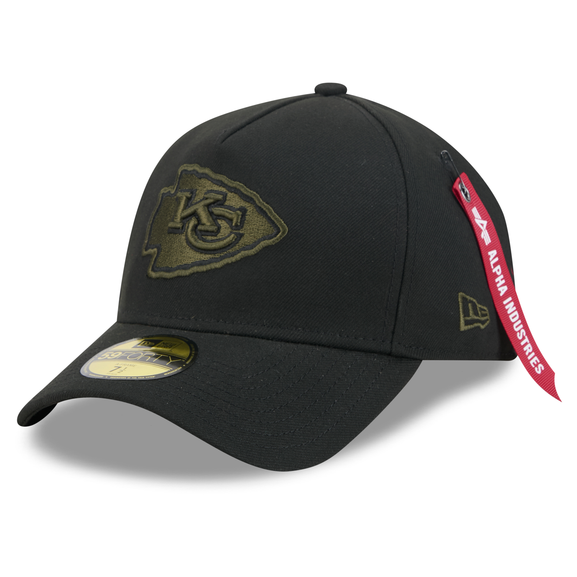 Men's New Era x Alpha Industries Black Kansas City Chiefs A-Frame 59FORTY Fitted Hat