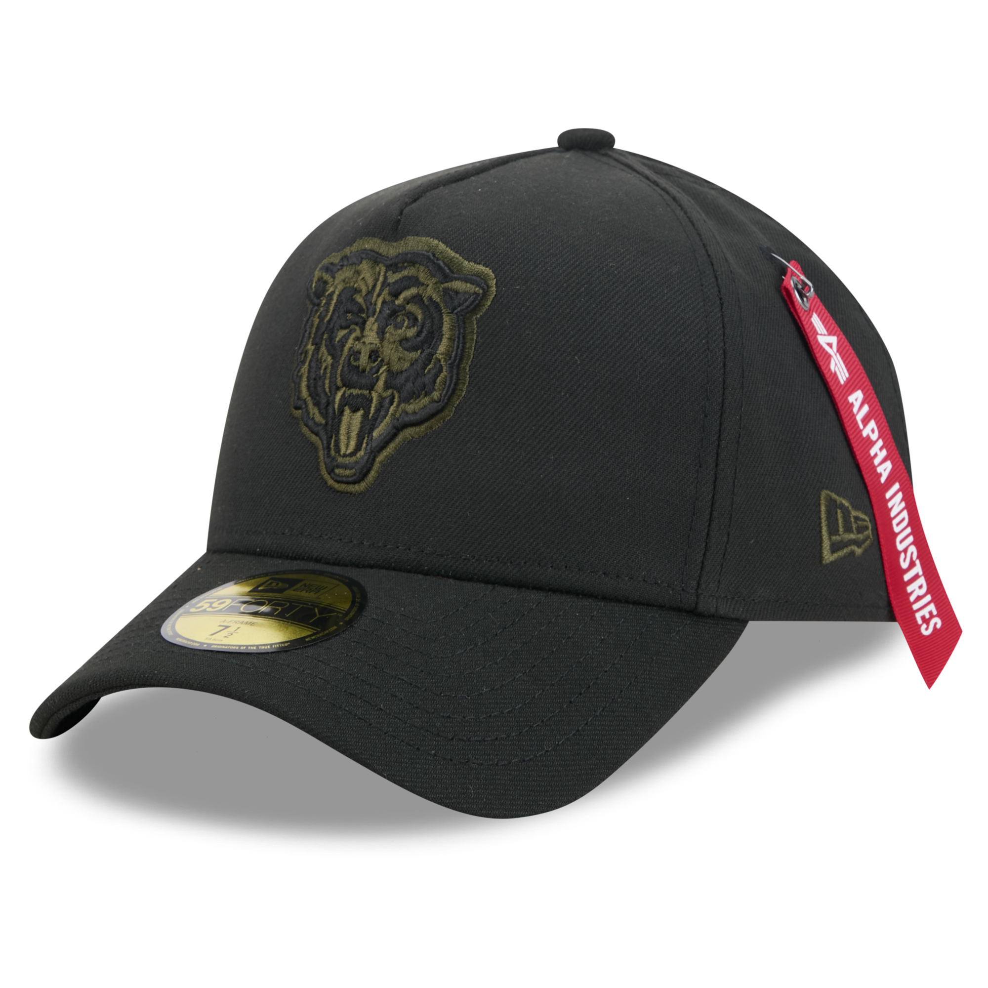 Men's New Era x Alpha Industries Black Chicago Bears A-Frame 59FORTY Fitted Hat