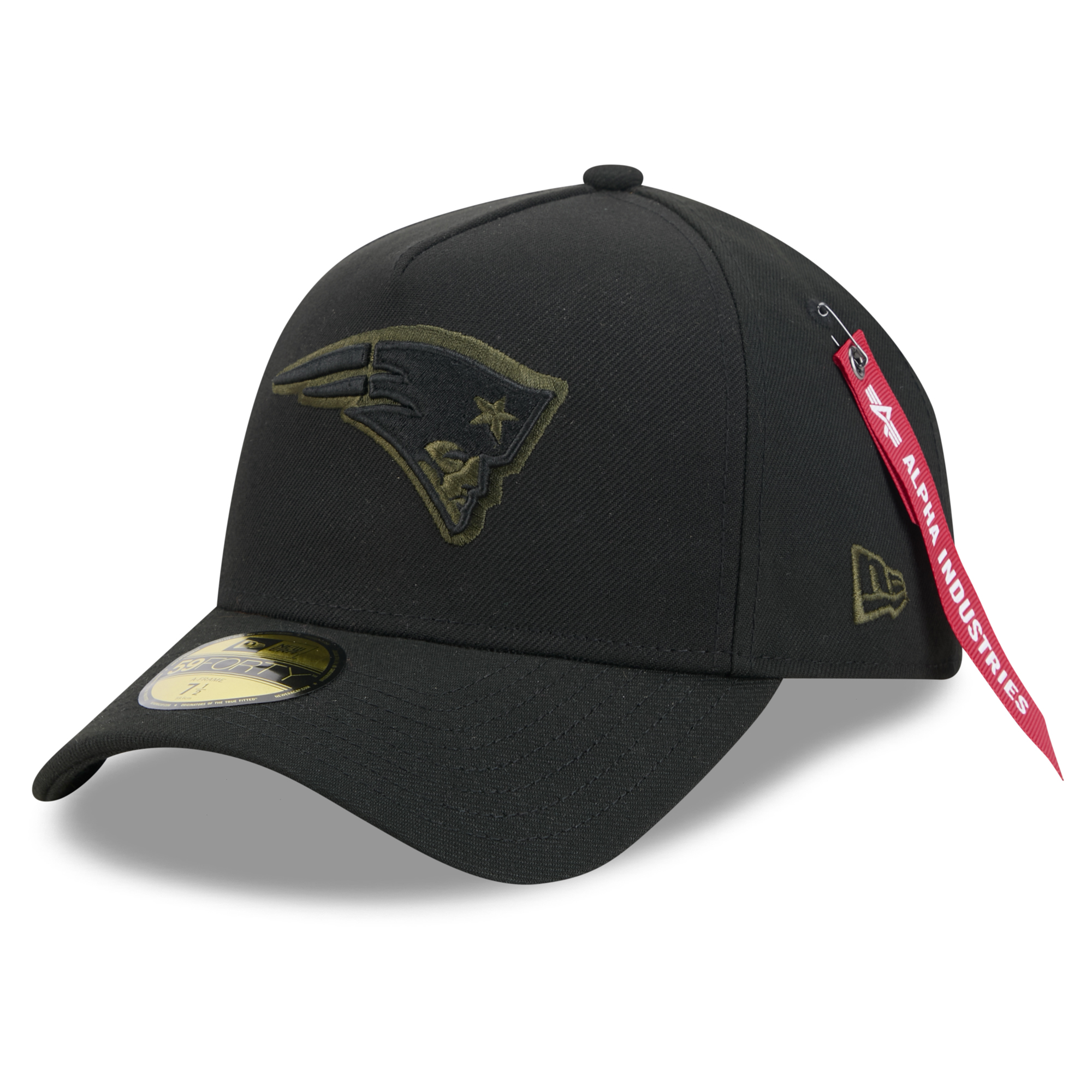 Men's New Era x Alpha Industries Black New England Patriots A-Frame 59FORTY Fitted Hat
