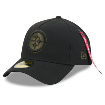 Men's New Era x Alpha Industries Black Pittsburgh Steelers A-Frame 59FORTY Fitted Hat