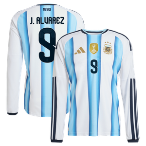 Maillot Domicile Authentic Argentine adidas 26 - Manches longues avec flocage J. Alvarez  9, vue 2