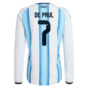 Maillot Domicile Authentic Argentine adidas 26 - Manches longues avec flocage De Paul 7, vue 4