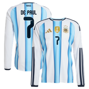 Maillot Domicile Authentic Argentine adidas 26 - Manches longues avec flocage De Paul 7, vue 1