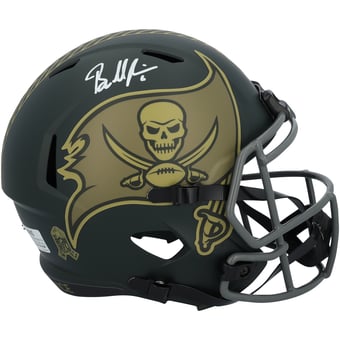 Baker Mayfield Tampa Bay Buccaneers Autographed Riddell 2025 Salute To Service Speed Replica Helmet