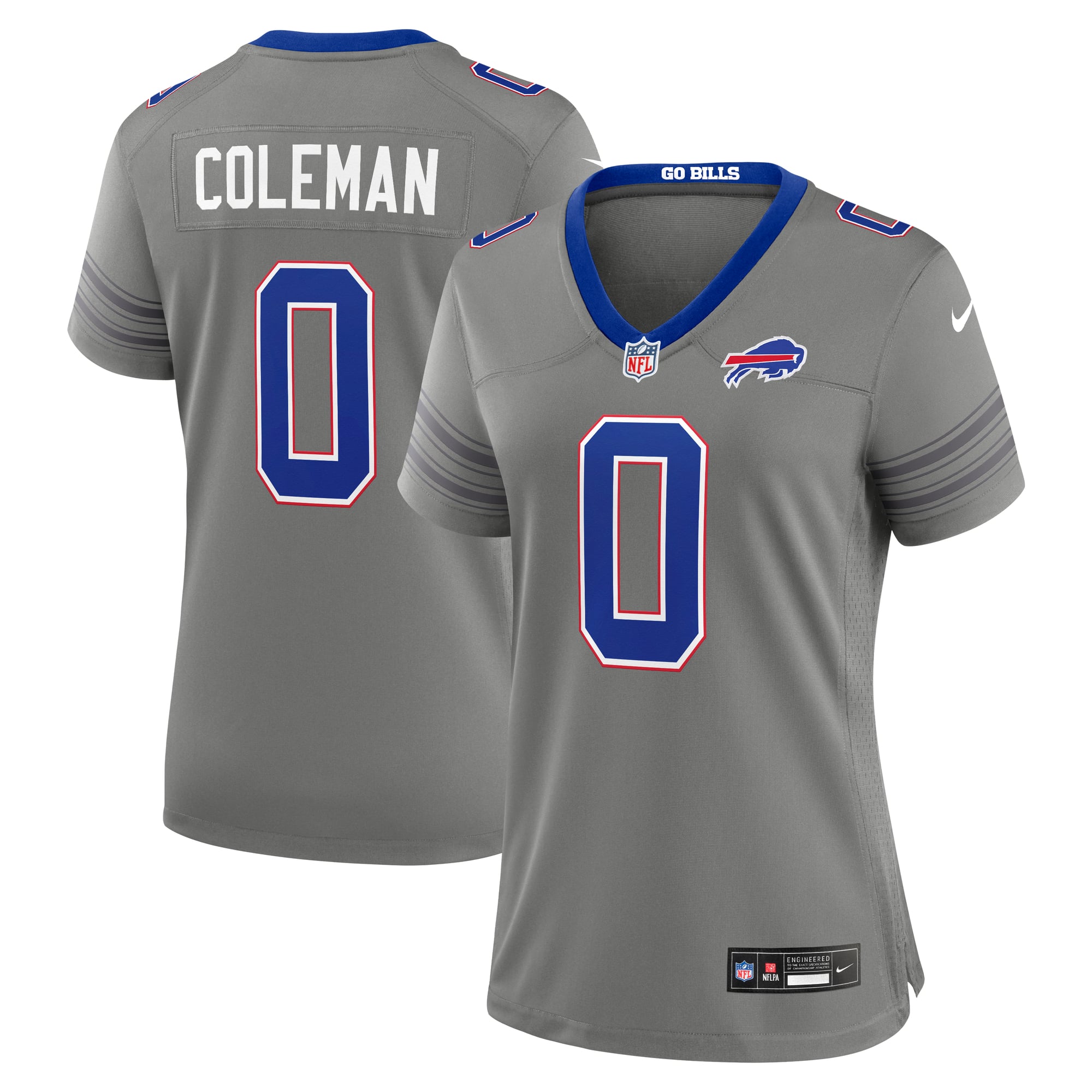 Maglia da gioco Nike da donna Keon Coleman grigia dei Buffalo Bills Nickel City