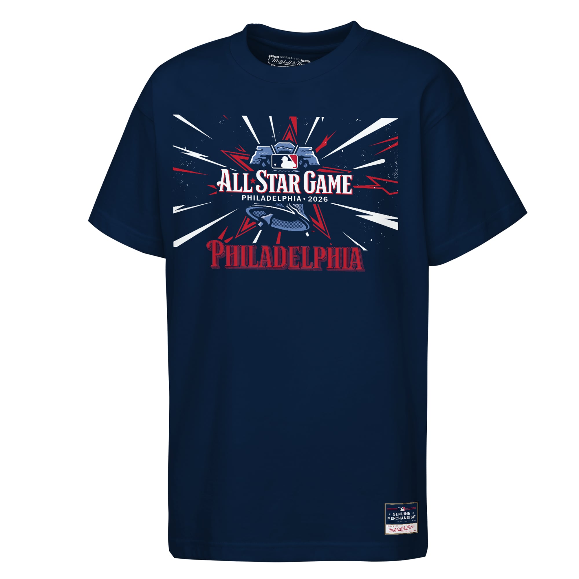 T-shirt da ragazzo Mitchell & Ness blu navy per l'MLB All-Star Game 2026
