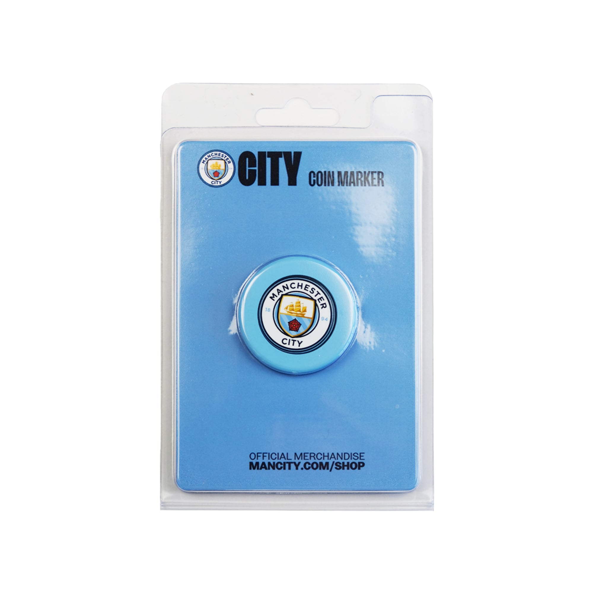 Manchester City Golf-Ballmarker - im Blister: retailer-supplied image