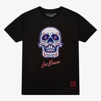 Women's Mitchell & Ness  Black Atlanta Braves Sugar Skull Boxy T-Shirt